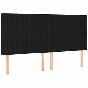 vidaXL 4 db fekete szövet fejtámla 90x5x78/88 cm kép