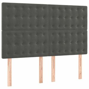 vidaXL 4 db sötétszürke bársony fejtámla 72 x 5 x 78/88 cm kép