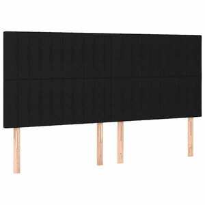 vidaXL 4 db fekete szövet fejtámla 80 x 5 x 78/88 cm kép