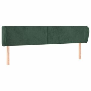 vidaXL sötétzöld bársony fejtámla szárnyakkal 203x23x78/88 cm kép