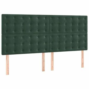 vidaXL 4 db sötétzöld bársony fejtámla 90x5x78/88 cm kép