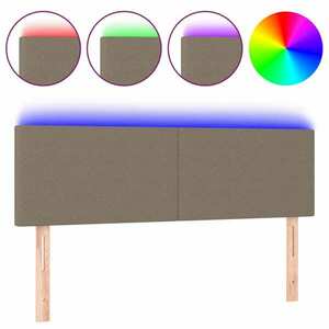 vidaXL tópszínű szövet LED-es fejtámla 144x5x78/88 cm kép