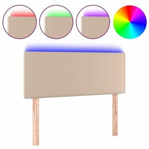 vidaXL cappuccino színű műbőr LED-es fejtámla 100 x 5 x 78/88 cm kép