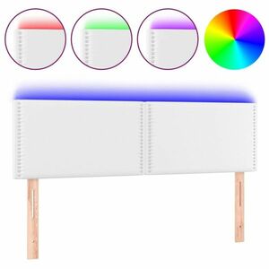 vidaXL fehér műbőr LED-es fejtámla 144 x 5 x 78/88 cm kép