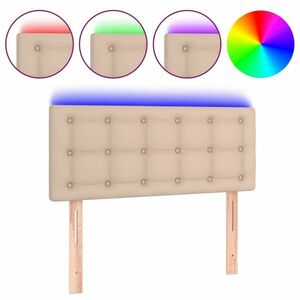 vidaXL cappuccino színű műbőr LED-es fejtámla 100 x 5 x 78/88 cm kép