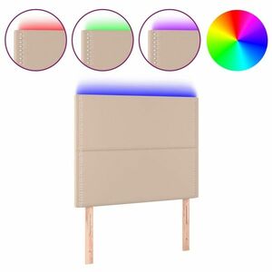 vidaXL cappuccino műbőr LED-es fejtámla 80x5x118/128 cm kép