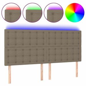 vidaXL tópszínű szövet LED-es fejtámla 200x5x118/128 cm kép