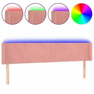 vidaXL rózsaszín bársony LED-es fejtámla 183x16x78/88 cm kép