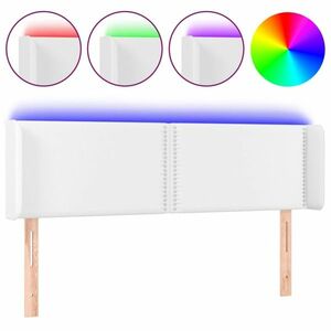 vidaXL fehér műbőr LED-es fejtámla 147x16x78/88 cm kép