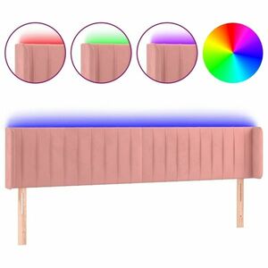 vidaXL rózsaszín bársony LED-es fejtámla 203x16x78/88 cm kép