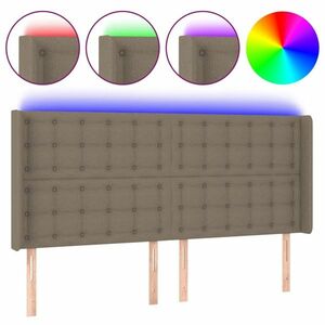 vidaXL tópszínű szövet LED-es fejtámla 203x16x118/128 cm kép