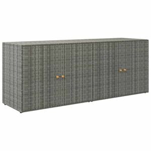 vidaXL szürke polyrattan kerti tárolószekrény 198 x 55, 5 x 80 cm kép