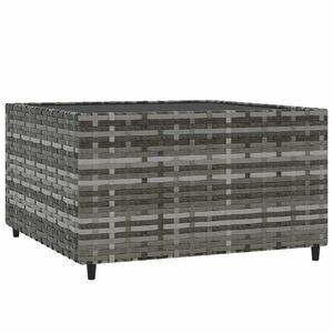 vidaXL szürke polyrattan négyzet alakú kerti dohányzóasztal 50x50x30cm kép