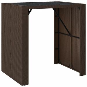 vidaXL barna polyrattan kerti asztal üveglappal 105 x 80 x 110 cm kép