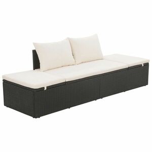 vidaXL fekete polyrattan kerti ágy 195 x 60 cm kép