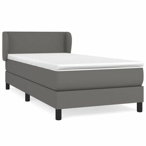 vidaXL szürke műbőr rugós ágy matraccal 90x190 cm kép