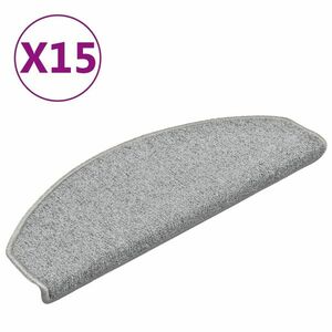 vidaXL 15 db világosszürke lépcsőszőnyeg 65 x 24 x 4 cm kép