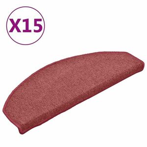 vidaXL 15 db piros lépcsőszőnyeg 65 x 24 x 4 cm kép