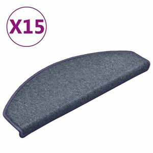 vidaXL 15 db sötétszürke és kék lépcsőszőnyeg 65 x 24 x 4 cm kép