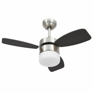 vidaXL sötétbarna mennyezeti ventilátor lámpával/távirányítóval 76 cm kép