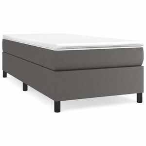 vidaXL szürke műbőr rugós ágy matraccal 80 x 200 cm kép