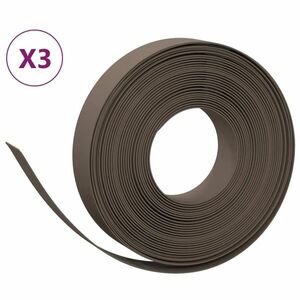 vidaXL 3 db barna polietilén kerti szegély 10 m x 10 cm kép
