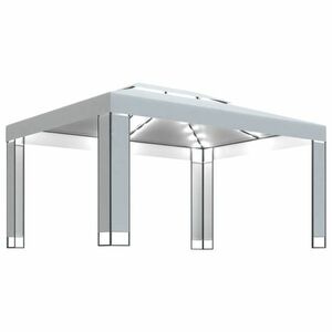 vidaXL fehér pavilon LED fényfüzérrel 3 x 4 m kép