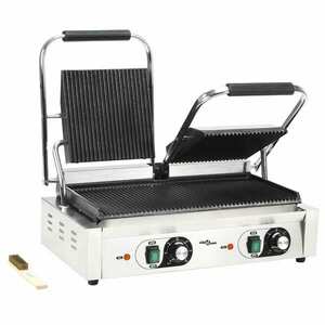 vidaXL dupla kontaktgrill rozsdamentes acélból 3600 W 57x30, 5x20 cm kép