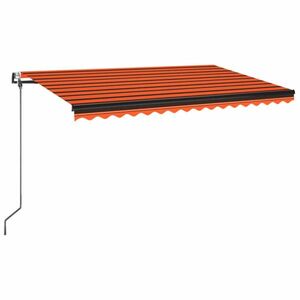 vidaXL narancssárga-barna szélérzékelős és LED-es napellenző 400x350cm kép