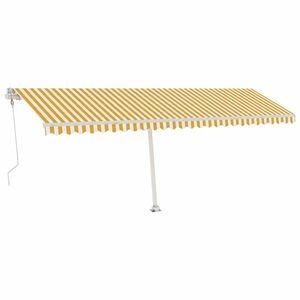 vidaXL sárga-fehér szélérzékelős és LED-es napellenző 600 x 350 cm kép