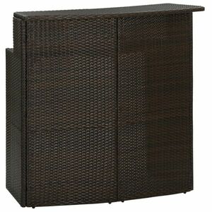 vidaXL barna polyrattan kerti bárasztal 120 x 55 x 110 cm kép