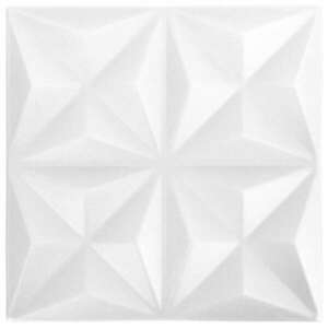 vidaXL 24 darab origami fehér 3D fali panel 50 x 50 cm 6 m² kép