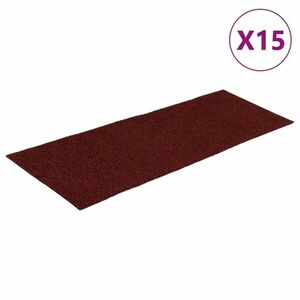 vidaXL 15 db piros négyszögletes öntapadó lépcsőszőnyeg 60 x 25 cm kép