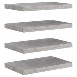 vidaXL 4 db betonszürke MDF lebegő fali polc 50 x 23 x 3, 8 cm kép