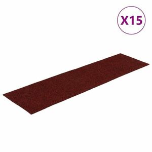 vidaXL 15 db piros négyszögletes öntapadó lépcsőszőnyeg 76 x 20 cm kép