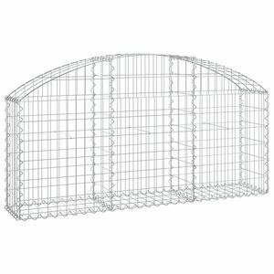 vidaXL íves horganyzott vas gabion kosár 150x30x60/80 cm kép