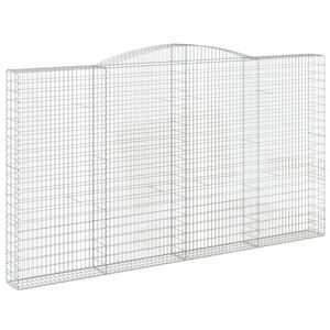 vidaXL íves horganyzott vas gabion kosár 400x30x220/240 cm kép