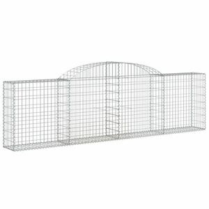 vidaXL íves horganyzott vas gabion kosár 300 x 30 x 80/100 cm kép