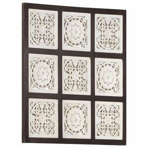 vidaXL barna és fehér kézzel faragott fali panel MDF 60 x 60 x 1, 5 cm kép