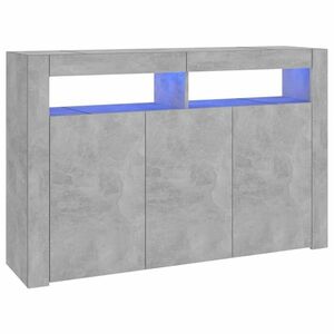 vidaXL betonszürke tálalószekrény LED-világítással 115, 5 x 30 x 75 cm kép