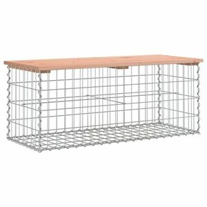 vidaXL tömör duglászfenyő gabion kerti pad 103x44x42 cm kép