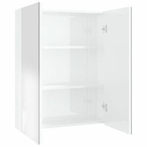 vidaXL fényes fehér MDF tükrös fürdőszobaszekrény 60 x 15 x 75 cm kép