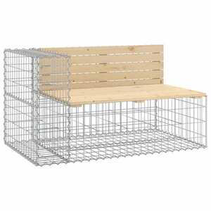 vidaXL tömör fenyőfa gabion kerti pad 122x71x65, 5 cm kép