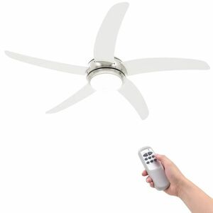 vidaXL díszes mennyezeti ventilátor lámpával 128 cm fehér kép