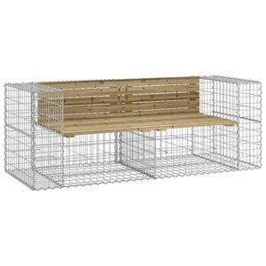 vidaXL tömör impergnált fenyőfa gabion kerti pad 184x71x65, 5 cm kép