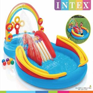 INTEX Rainbow Ring Play Center 57453NP felfújható medence 297x193x135 kép