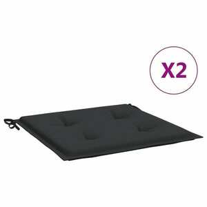 vidaXL 2 db fekete oxford szövet háttámlás székpárna 40 x 40 x 3 cm kép