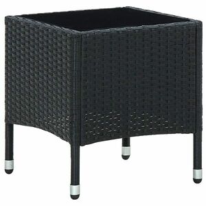 vidaXL fekete polyrattan kerti asztal 40 x 40 x 45 cm kép