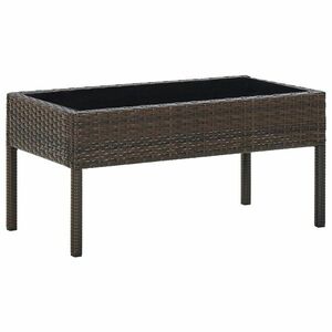 vidaXL barna polyrattan kerti asztal 75 x 40 x 37 cm kép