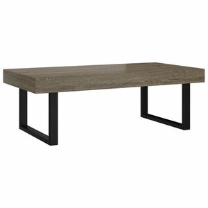 vidaXL szürke és fekete MDF és vas dohányzóasztal 120x60x40 cm kép